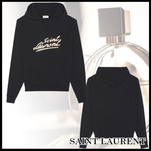 紳士に★Saint Laurent パーカ− ブラック オ−ガニックコットン
