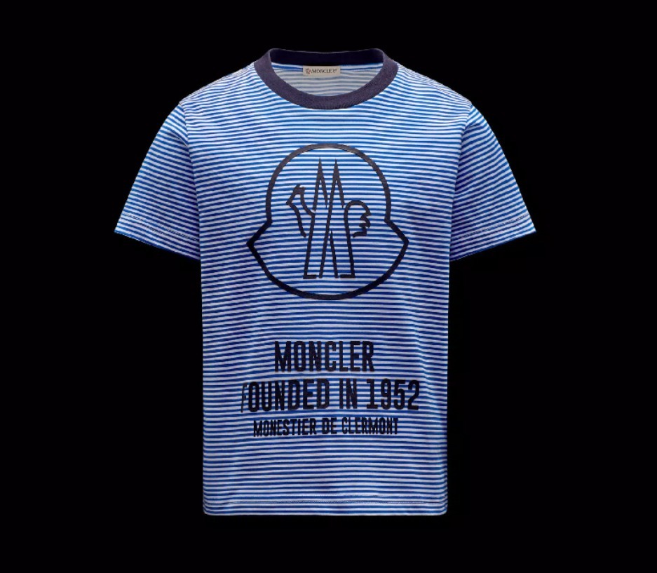 MONCLER2022春夏新作キッズ ストライプ柄 半袖Tシャツ 8A/10A