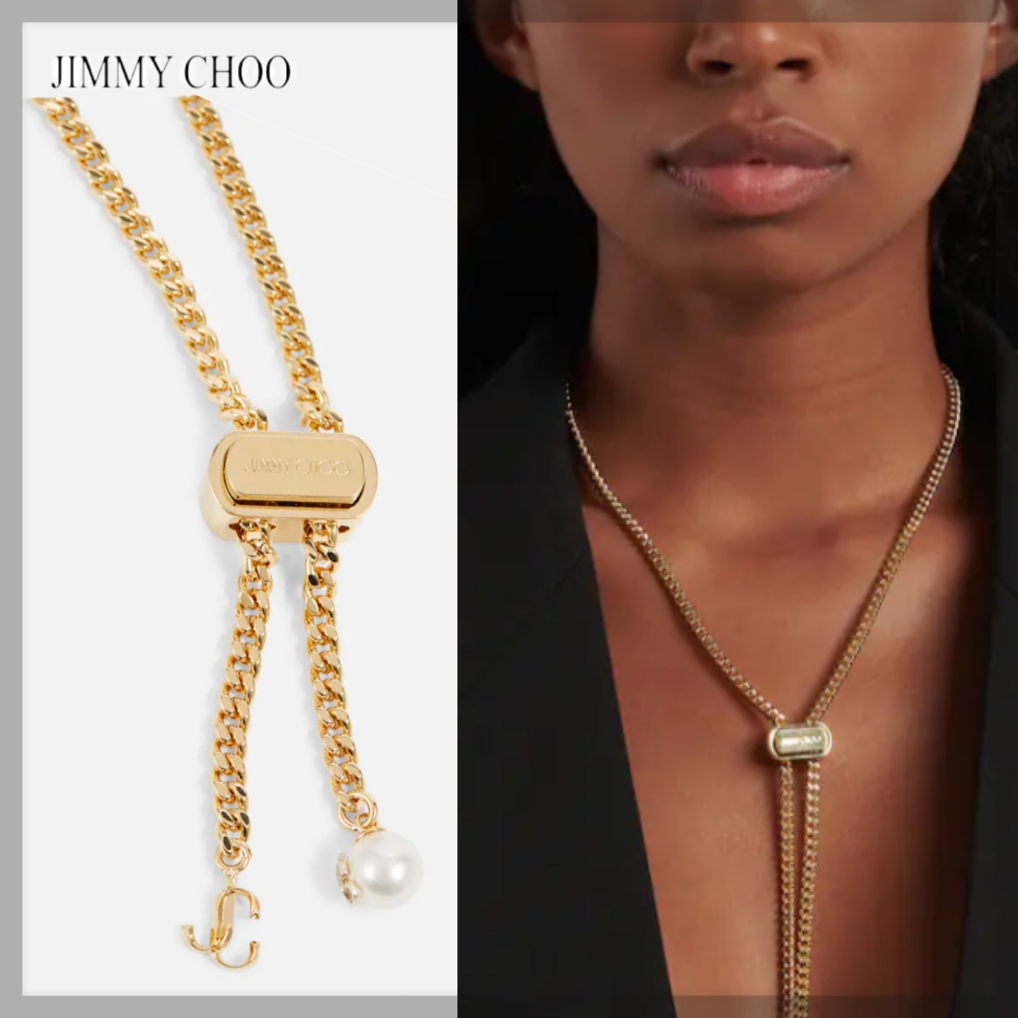 【在庫あり/即出荷可】 【Jimmy Choo】"BONBON"JCロゴ入り ボンボン装飾ネックレス/gold ネックレス・ペンダント 【在庫あり/即出荷可】 【Jimmy Choo】"BONBON"JCロゴ入り ボンボン装飾ネックレス/gold ネックレス・ペンダント
