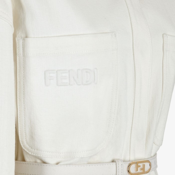 FENDI ジャケット 22SS 送料込【フェンディ】ホワイトデニム ゴートゥージャケット(4)