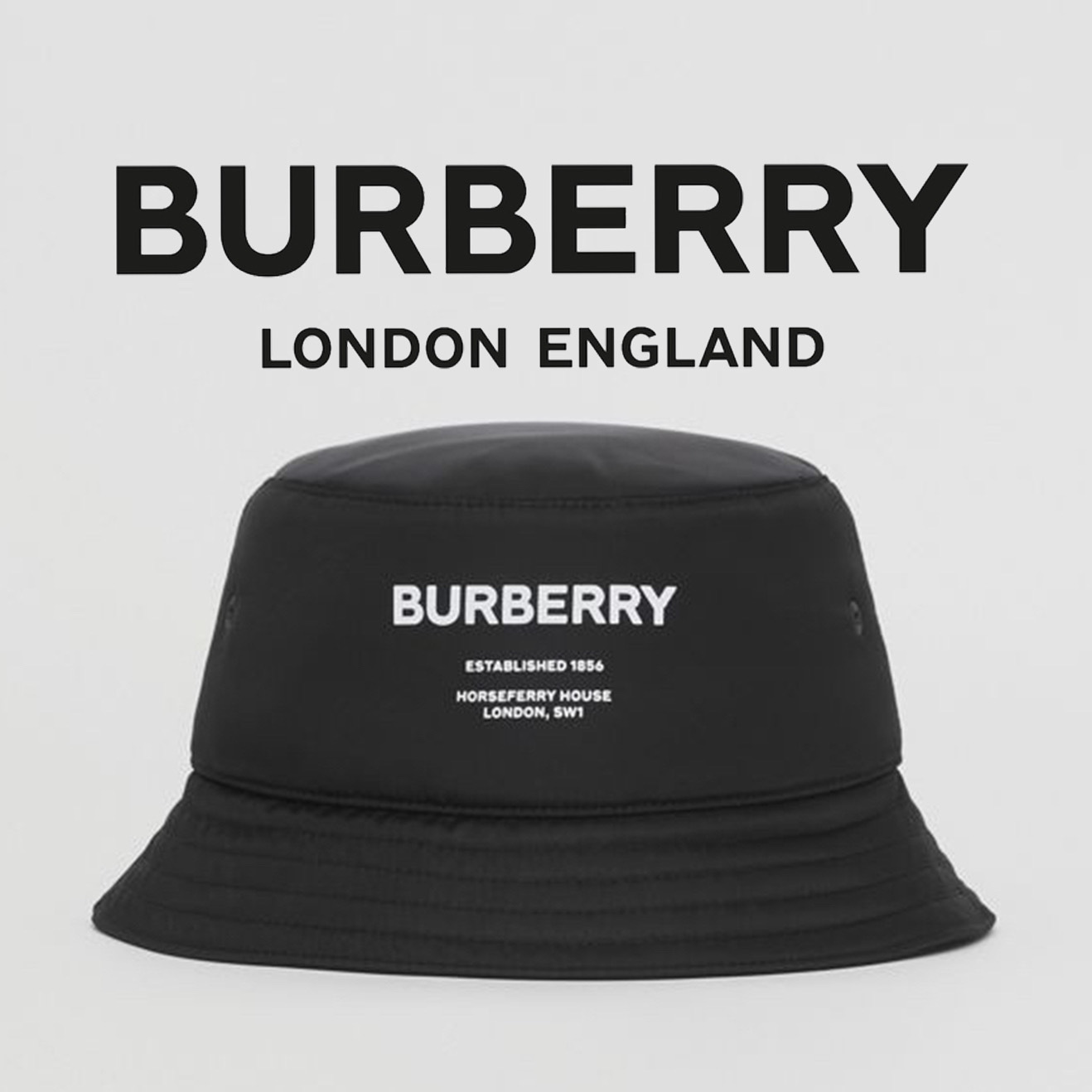新品正規品☆BURBERRY ホースフェリープリント ナイロン バケット