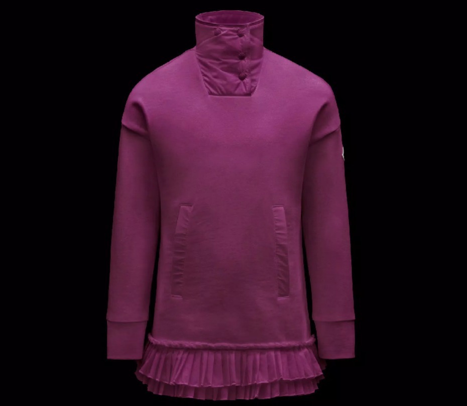 MONCLER2022/23秋冬新作キッズ 異素材MIX 長袖ワンピース 8A/10A 大人もOK MONCLER 2023/24秋冬新作 ロゴ付きワンピース 12A/14A