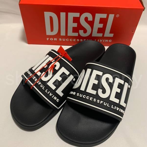 【DIESEL】サンダル ロゴ 無地 *送料/関税込み* 関税込】人気◇DIESEL ディーゼル◇ロゴ スライド サンダル