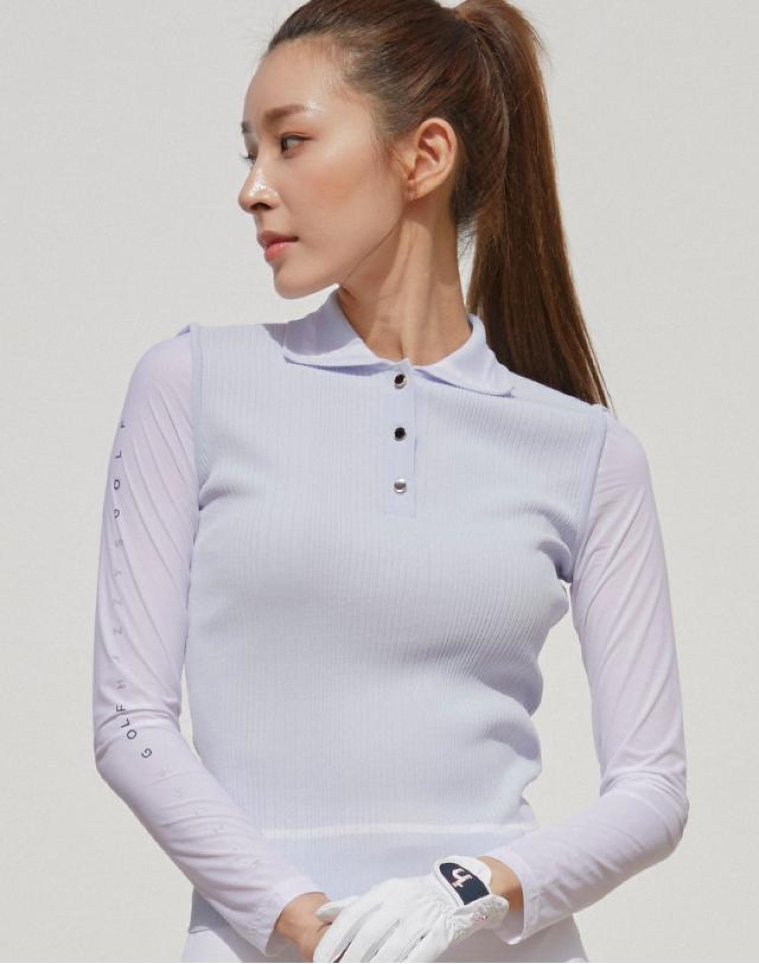 HAZZYS レディース・トップス 日本未入荷★HAZZYS GOLF★配色ライン長袖ポロニット(10)