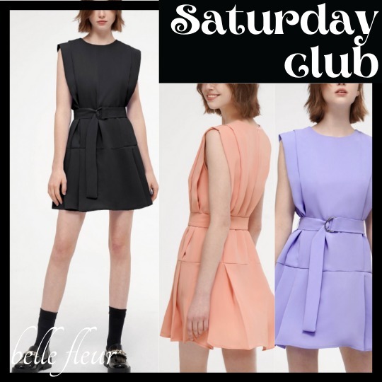 【saturday club】ワイドショルダーノースリーブワンピース 【日本産】