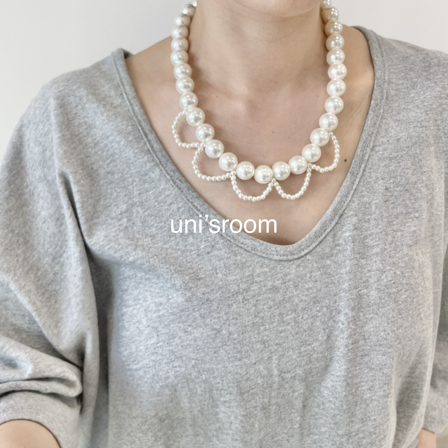 uni's room■パールフリルネックレス AC-SS22-01
