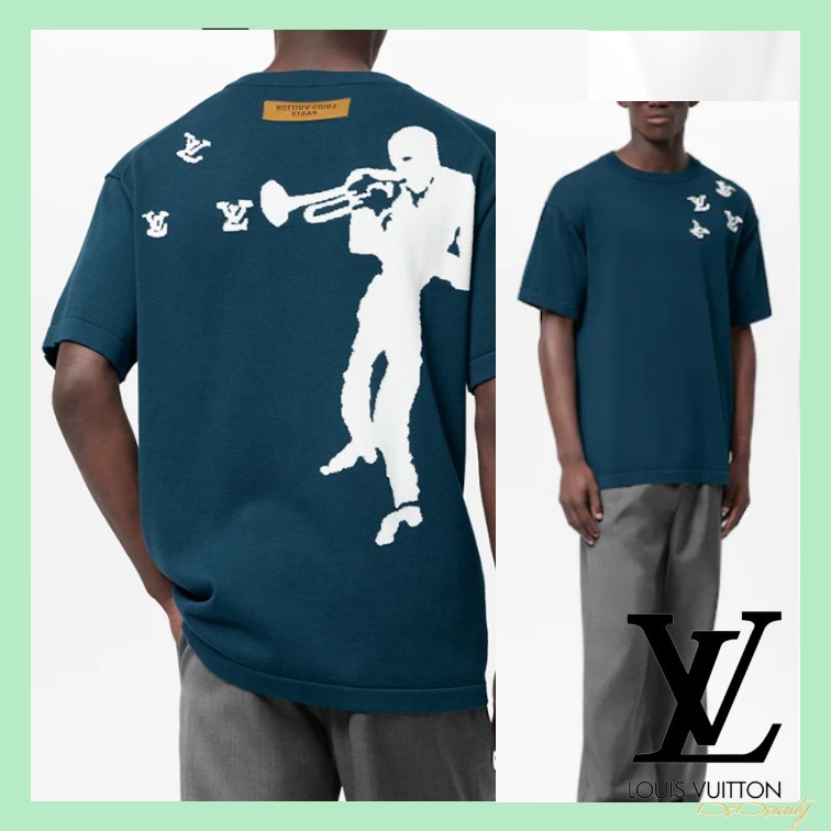 Buy Louis Vuitton Jazz Trumpeter Signature Crew Neck Short Sleeve Knit Shirt  Green RM222V JS5 HNN10W XL Green from Japan - Buy authentic Plus exclusive  items from Japan