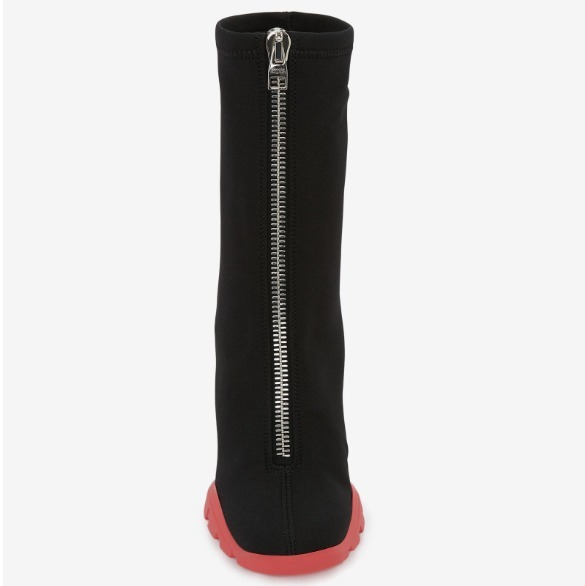 alexander mcqueen ショートブーツ・ブーティ 【Alexander McQUEEN】ヒールブーツ ロゴ ジップ付 バイカラー(6)