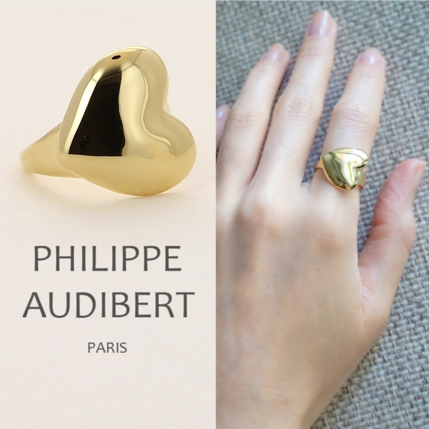 Philippe Audibert◆ラージシングルハート＊ゴールド/WANDA GM