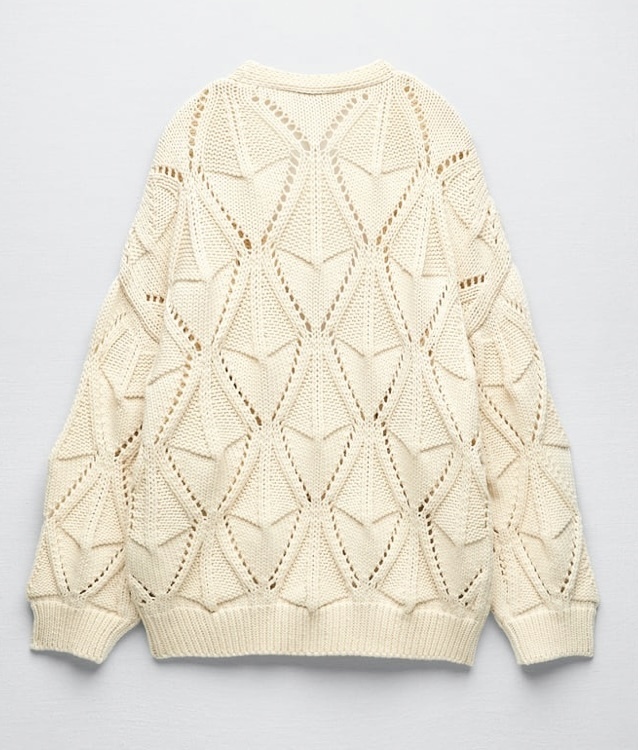 ZARA ニット・セーター 【ZARA】’22 春夏新作!オープンニットカーディガン(4)