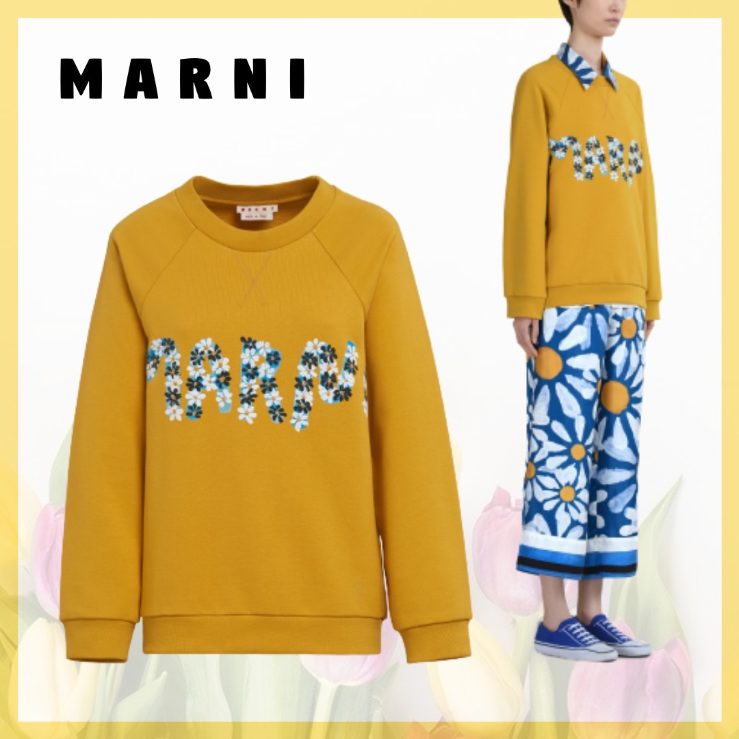 かわいい新作 ★新作★【MARNI】DAISYマルニプリントコットンスウェットシャツ スウェット・トレーナー かわいい新作 ★新作★【MARNI】DAISYマルニプリントコットンスウェットシャツ スウェット・トレーナー