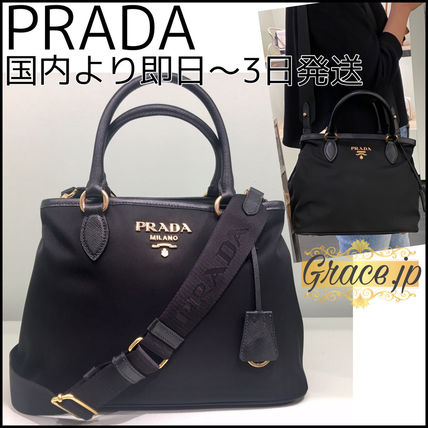 Shop PRADA PRADA Nylon×Calf Leather 2WAY Crossbody Logo Handbags by  Grace.jp