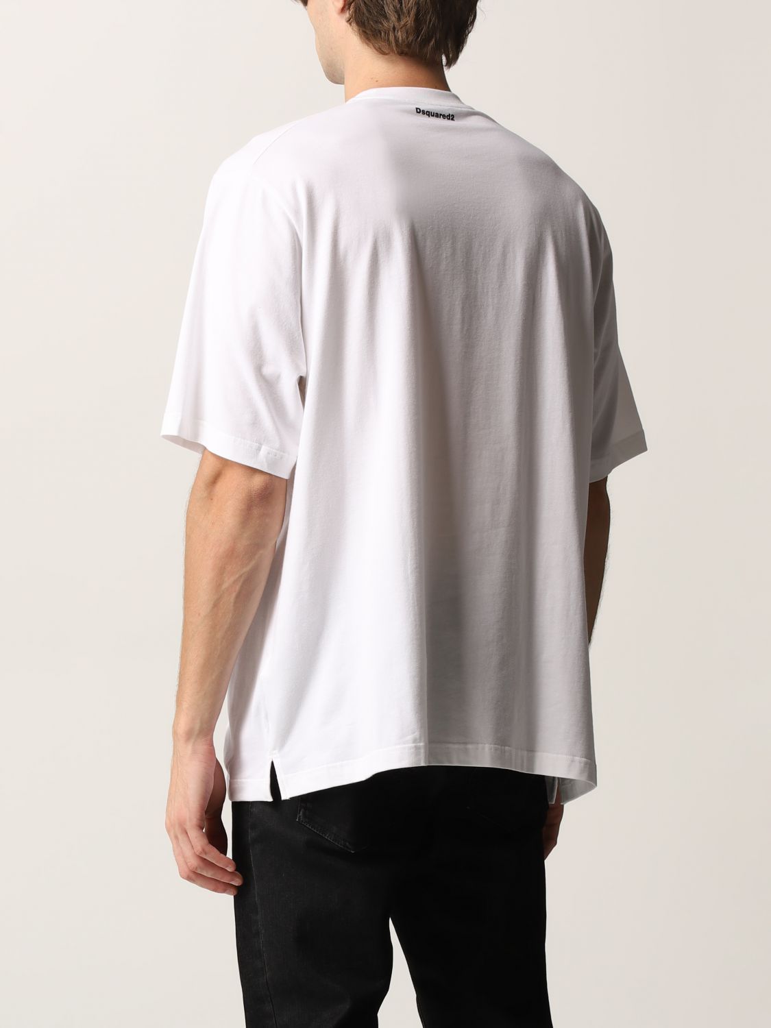 D SQUARED2 Tシャツ・カットソー 【DSQUARED2】ロゴ 無地 半袖 クルーネック Tシャツ 黒 白(3)