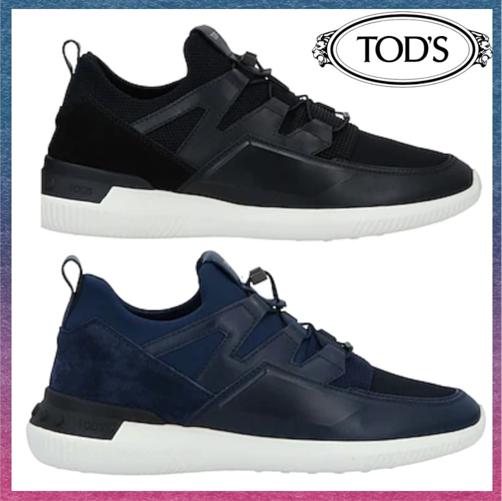 関税送料込★ TOD’S スニーカー レザー＆ ネオプレン ブラック
