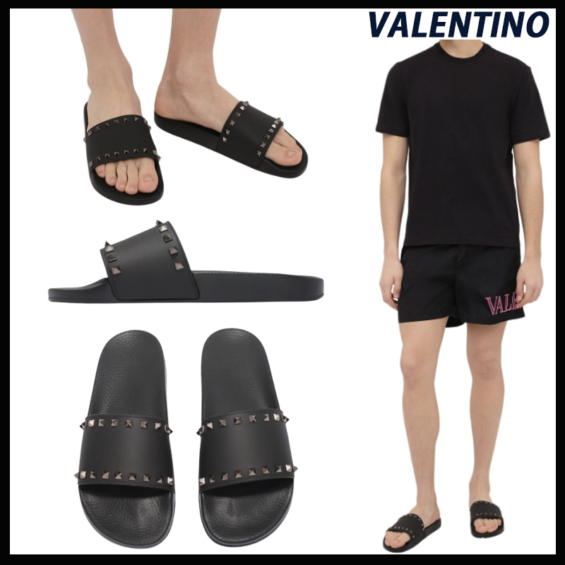 【超歓迎された】 【VALENTINO】Ruber Rockstud 0NO JGC Sandals★XY2S0873 Slide サンダル 【超歓迎された】 【VALENTINO】Ruber Rockstud 0NO JGC Sandals★XY2S0873 Slide サンダル