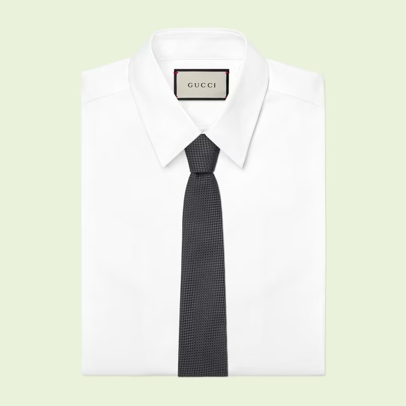 GUCCI ネクタイ 【グッチ】インターロッキングGディテールシルクネクタイ*643945(3)