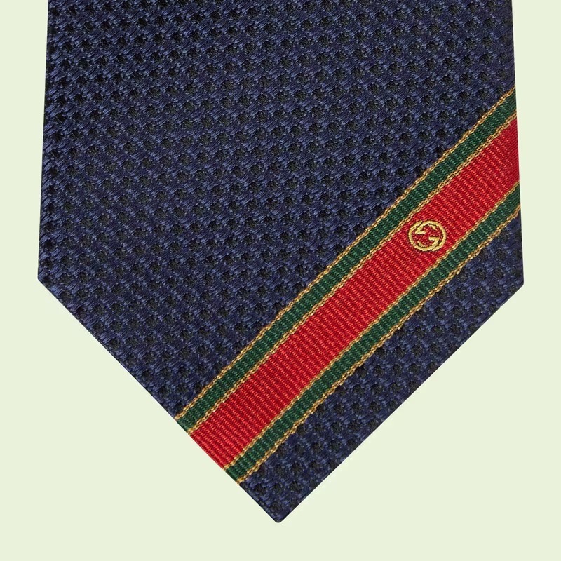 GUCCI ネクタイ 【グッチ】インターロッキングGディテールシルクネクタイ*643945(6)