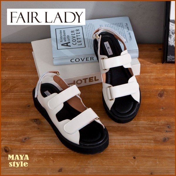Fair Lady◆ぴったりフィット カジュアル厚底サンダル 白/142510