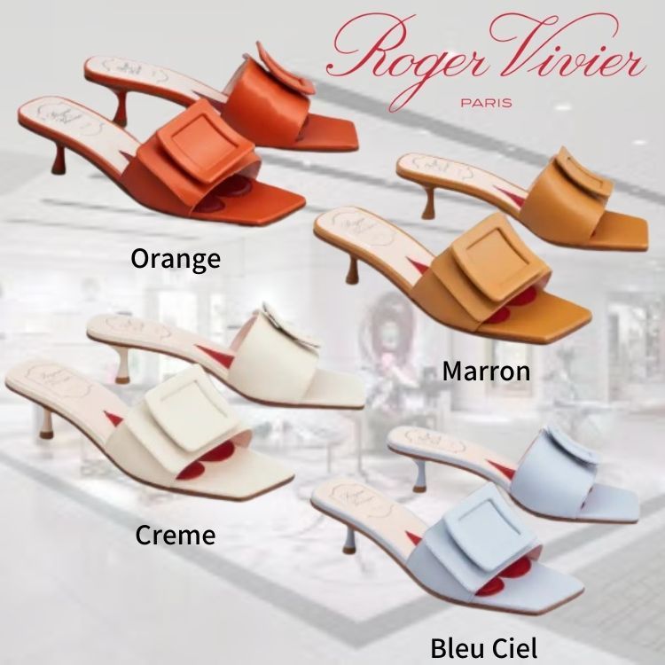 VIP☆ Roger Viver《直営店》革で覆われたバックルミュール