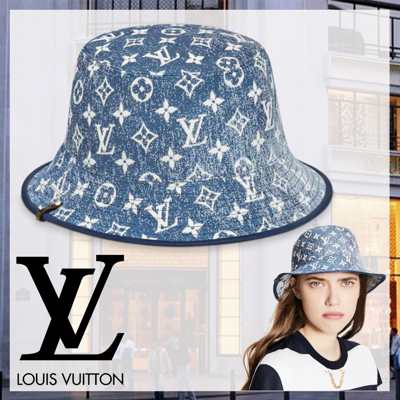 有名なブランド 【定番アイテム】Louis Vuitton×ボブ・デニム ハット 帽子 ハット 有名なブランド 【定番アイテム】Louis Vuitton×ボブ・デニム ハット 帽子 ハット