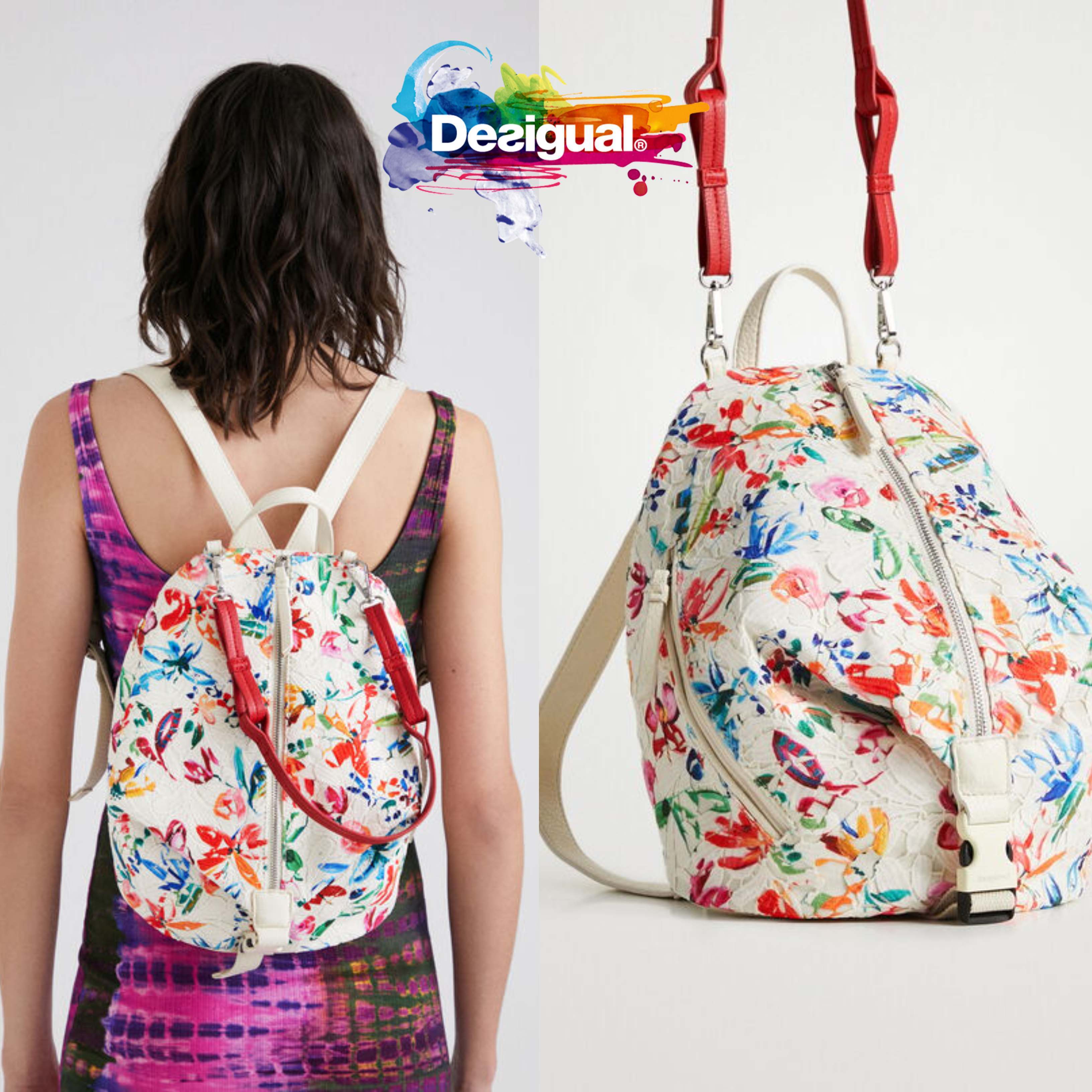 激安ブランドうっとりお花柄レース Desigual 大人可愛いマルチリュック バックパック リュック バッグ カバン 13 410 Www Jesuitnola Org