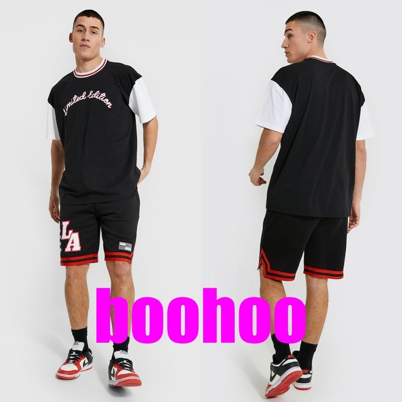 珍しい ●boohoo●LAVARSITYTシャツ&テープショートセット 上下セット セットアップ 珍しい ●boohoo●LAVARSITYTシャツ&テープショートセット 上下セット セットアップ