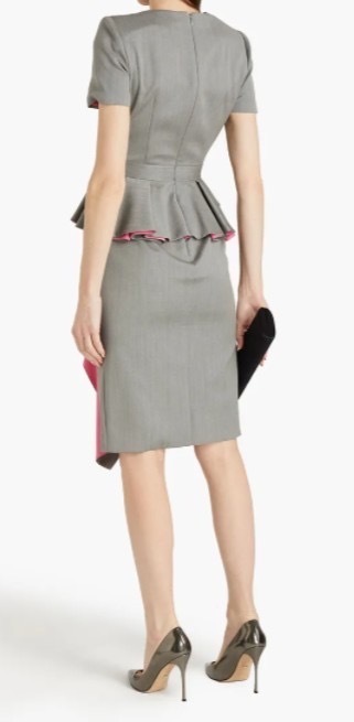 alexander mcqueen ワンピース Alexander McQueen デシン ウール ペプラム ワンピース(3)