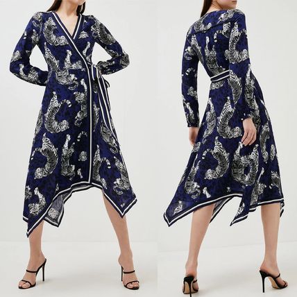 安心追跡【KAREN MILLEN】タイガービスコースラップドレス (Karen 安心追跡【KAREN MILLEN】タイガービスコースラップドレス (Karen