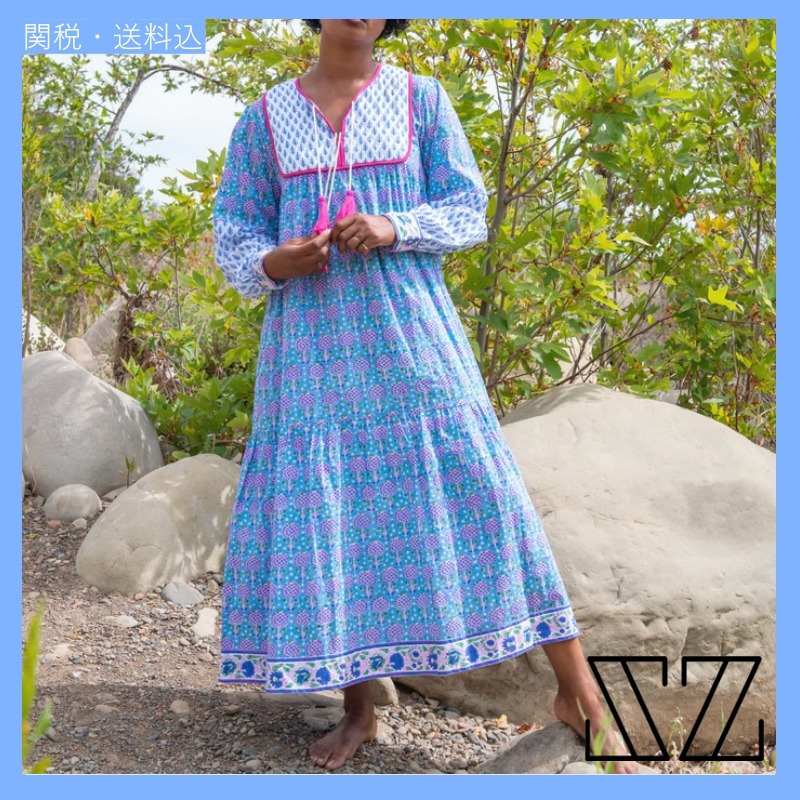 【史上最も激安】 【関税込】SZ Blockprints ★ Jodhpur Dress in London Blue ワンピース 【史上最も激安】 【関税込】SZ Blockprints ★ Jodhpur Dress in London Blue ワンピース
