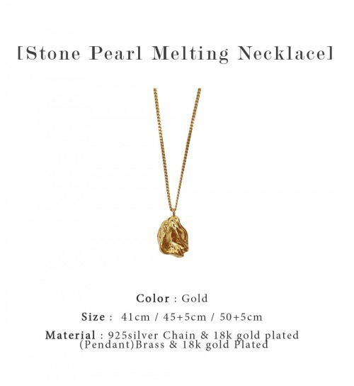 【Lavish'e】Melting Stone Pearl Vintage Necklace〜JIMIN着用 Lavish'e】Melting Stone Pearl Vintage Necklace〜JIMIN着用