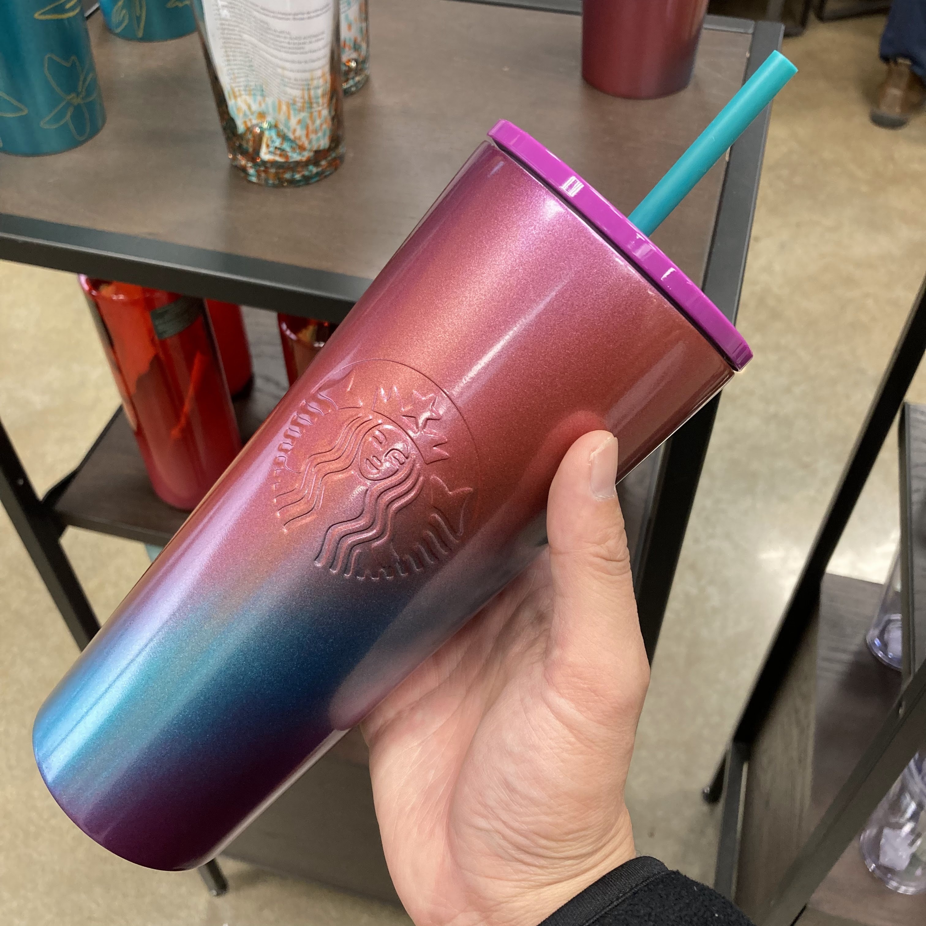 Starbucks タンブラー 【アメリカ限定】青赤桃グラデステンレスタンブラー【ベンティ】(3)