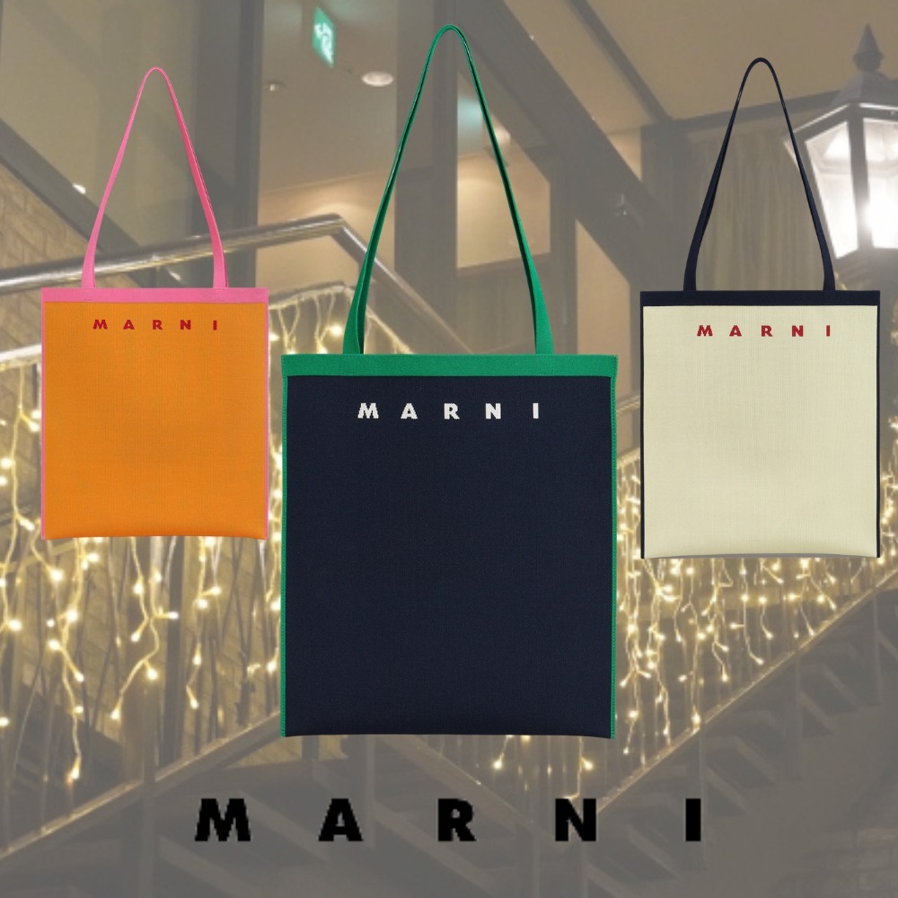 素晴らしい品質 【MARNI】Jacquard block Color bag shopping Flat bag トートバッグ 素晴らしい品質 【MARNI】Jacquard block Color bag shopping Flat bag トートバッグ