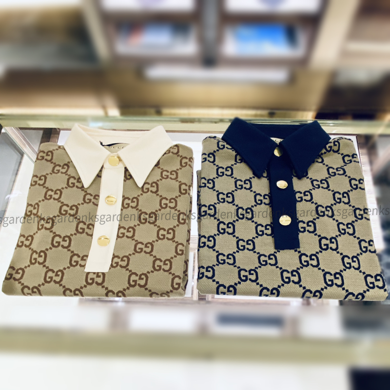 GUCCI★マキシGG シルクコットン ポロシャツ★すぐ届く！