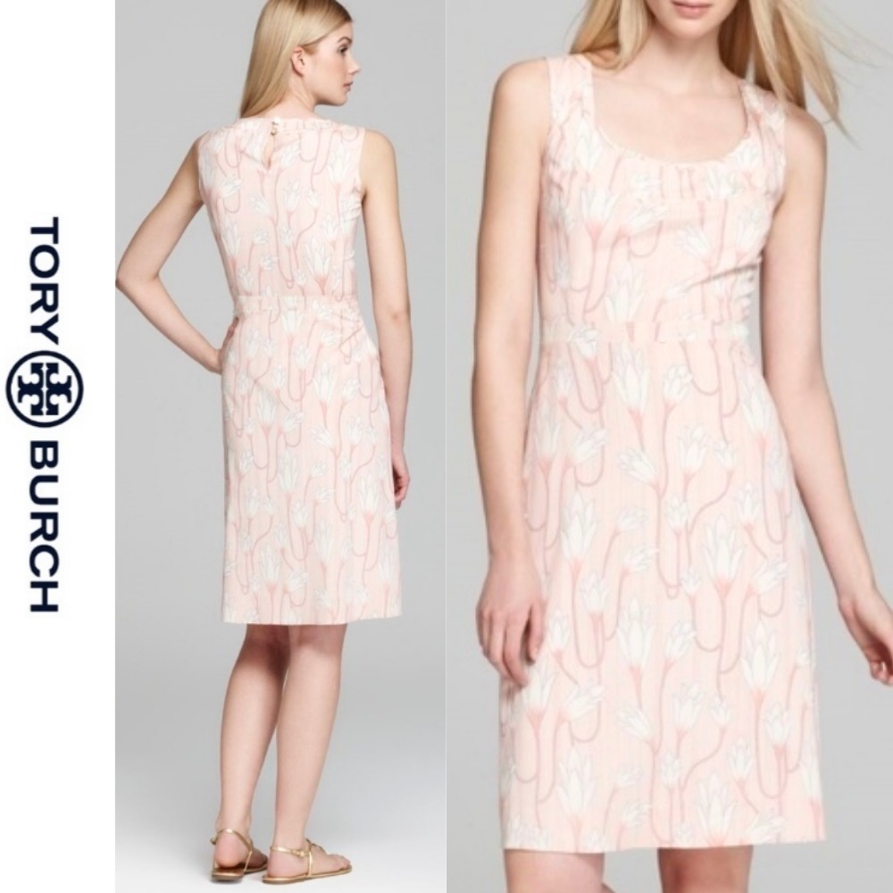 Tory Burch シルク花柄プリント タイトワンピース スリーブレス