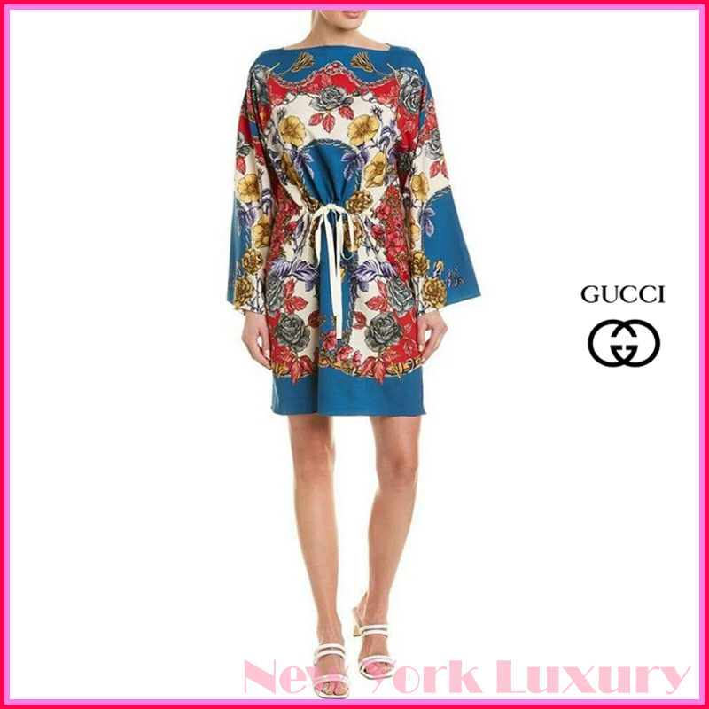 GUCCI★素敵！BOUDOIR PRINT KAFTAN FLORAL PRINT DRESS