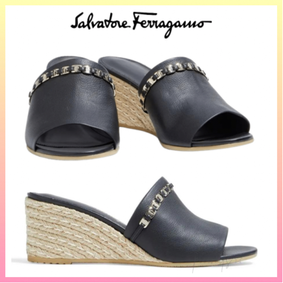 50%割引一番の贈り物 関送込【Salvatore Ferragamo】Thassos 装飾付 ...