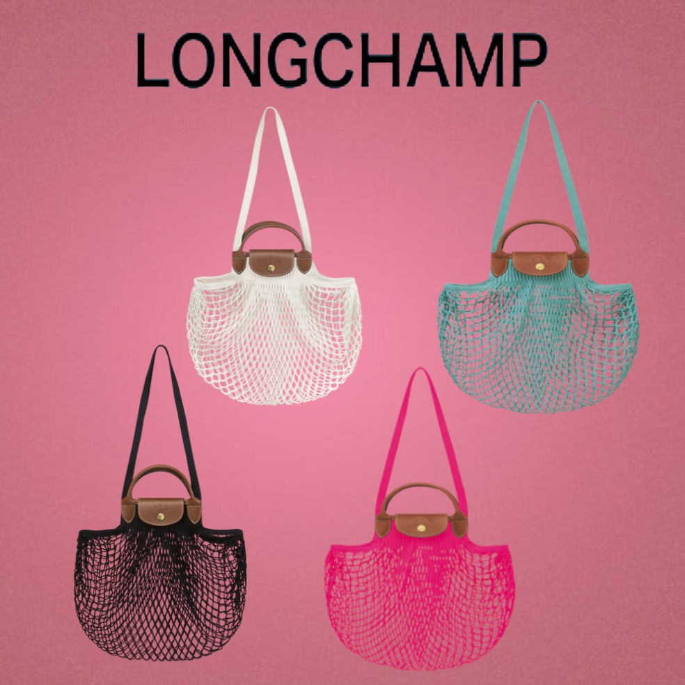 カジュアル★Longchamp トップハンドル メッシュバッグ 4色あり