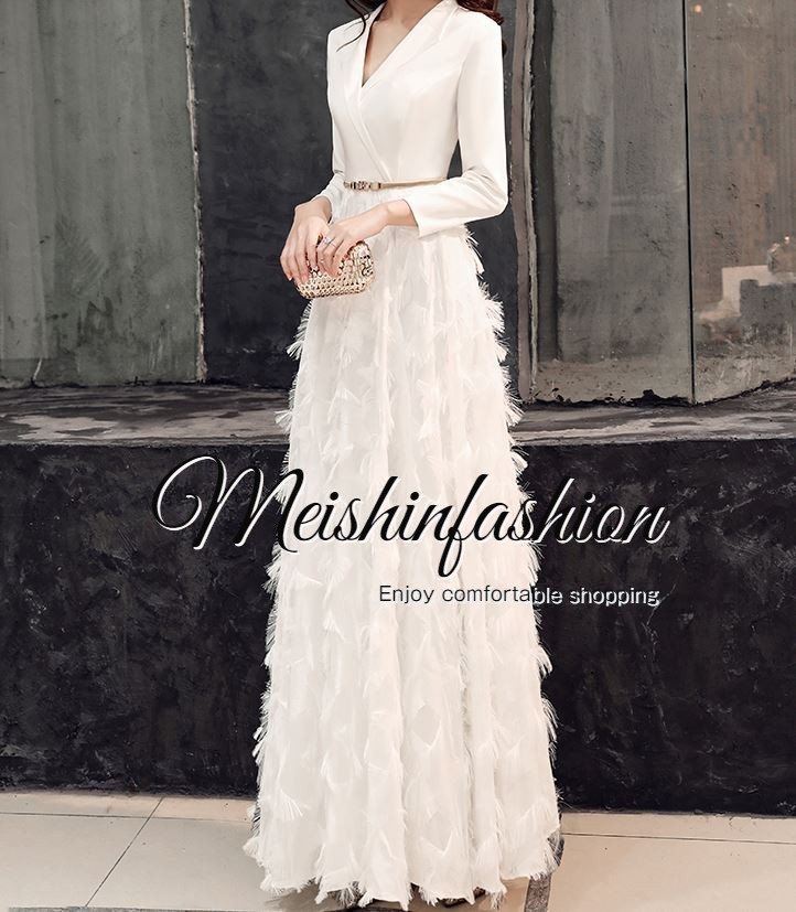結婚式 パーティー ドレス ロング ワンピース Vネック b11609