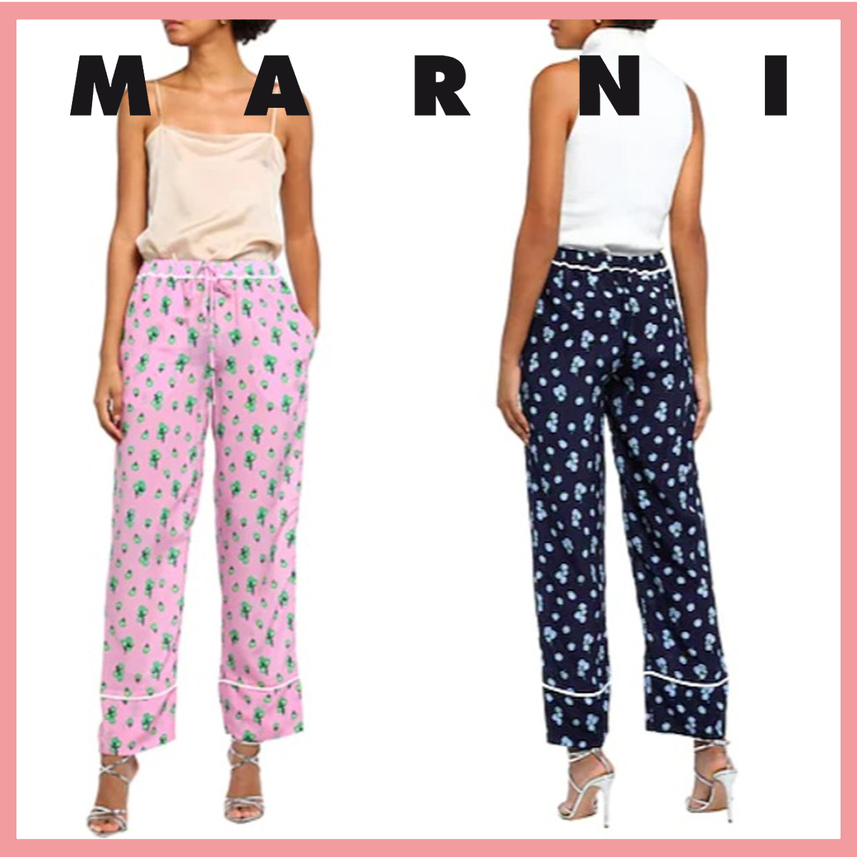 高級ブランド ☆送料関税込☆MARNI 花柄シルクパンツ 2色 パンツ 高級ブランド ☆送料関税込☆MARNI 花柄シルクパンツ 2色 パンツ