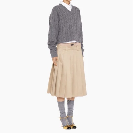 MiuMiu☆Pleated chino skirt☆プリーツチノスカート☆送込 MiuMiu☆Pleated chino skirt☆プリーツチノスカート☆送込 ボトムス