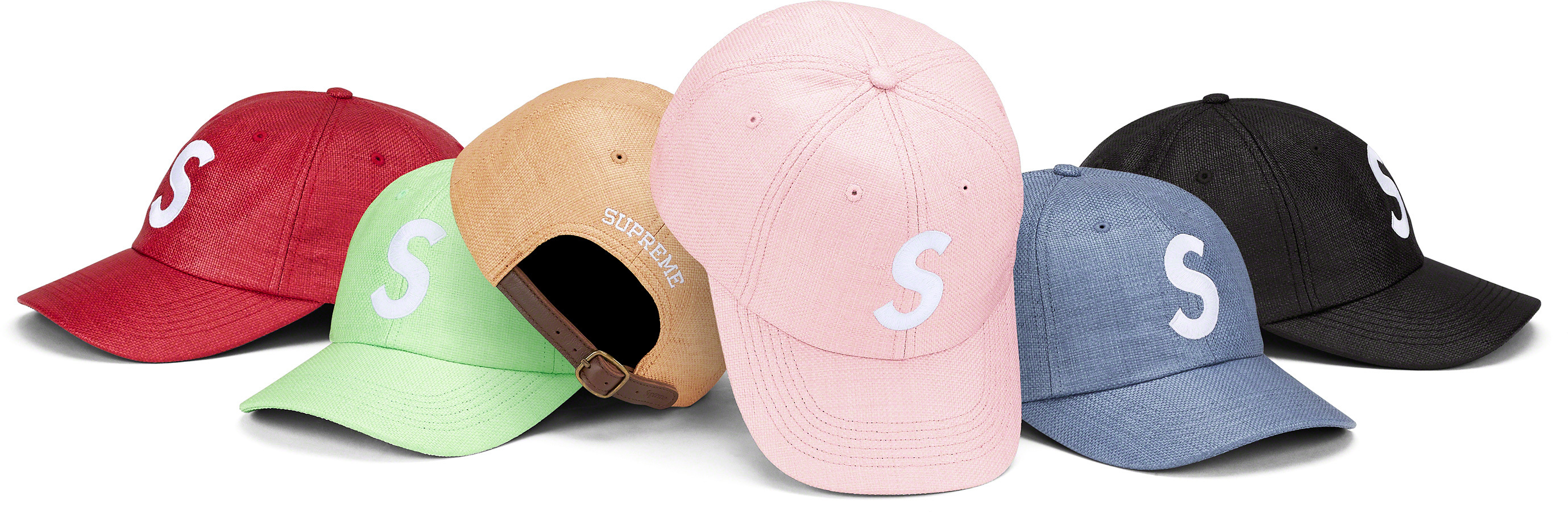 Supreme Raffia S Logo 6 Panel Cap