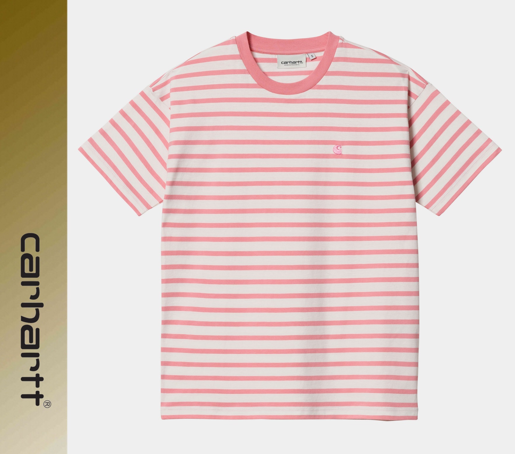 【逸品】 ☆ドイツ発*Carhartt*新作*Robieロゴ刺繍ボーダーTシャツ/RP☆ Tシャツ・カットソー 【逸品】 ☆ドイツ発*Carhartt*新作*Robieロゴ刺繍ボーダーTシャツ/RP☆ Tシャツ・カットソー