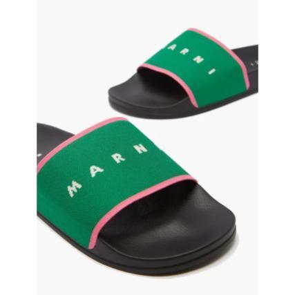 MARNI サンダル MARNI ロゴ ジャカード キャンバス&ラバー サンダル(7)