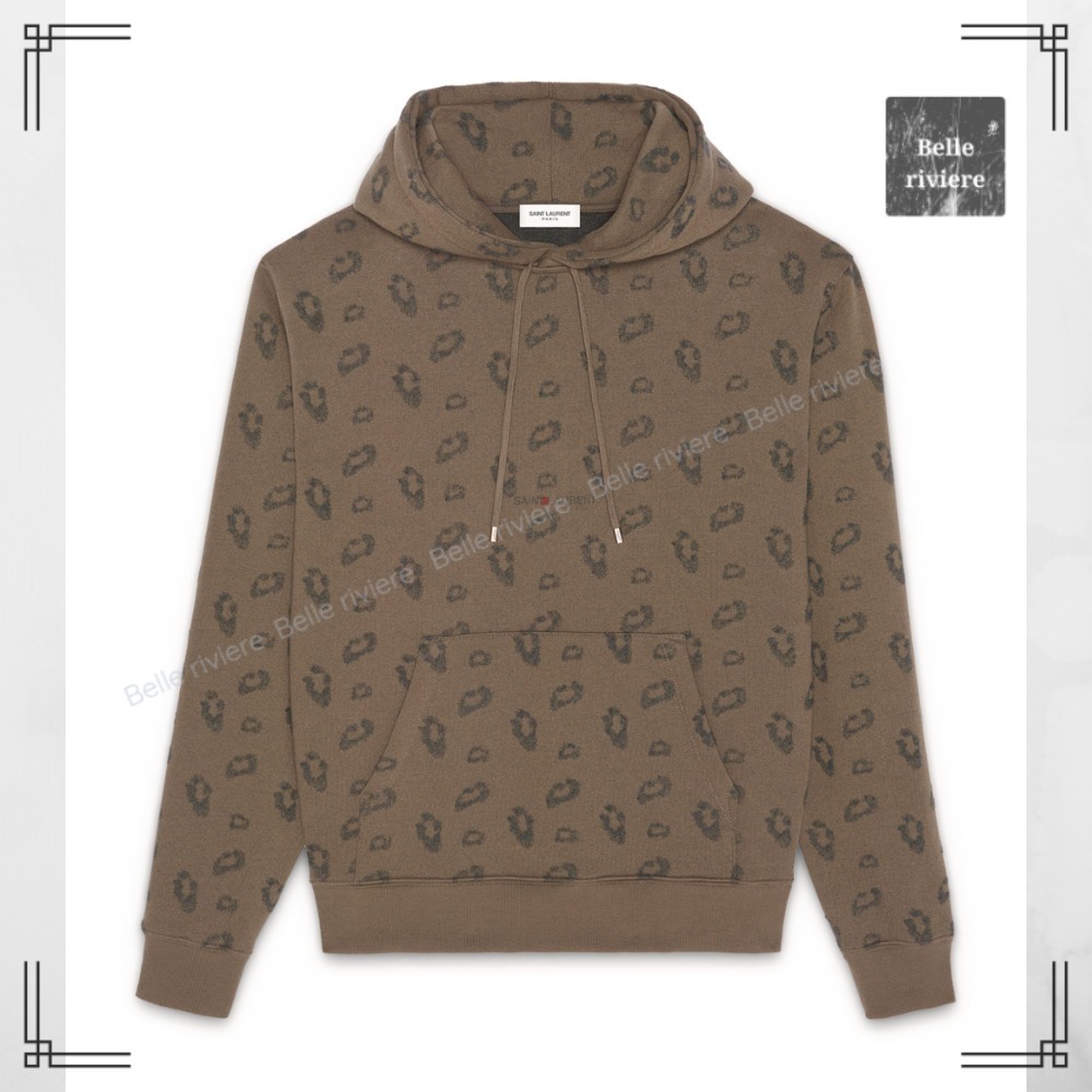 【2021年製 新品】 22SS new / SAINT LAURENT ヒョウジャカード パーカー Brown パーカー・フーディ 【2021年製 新品】 22SS new / SAINT LAURENT ヒョウジャカード パーカー Brown パーカー・フーディ