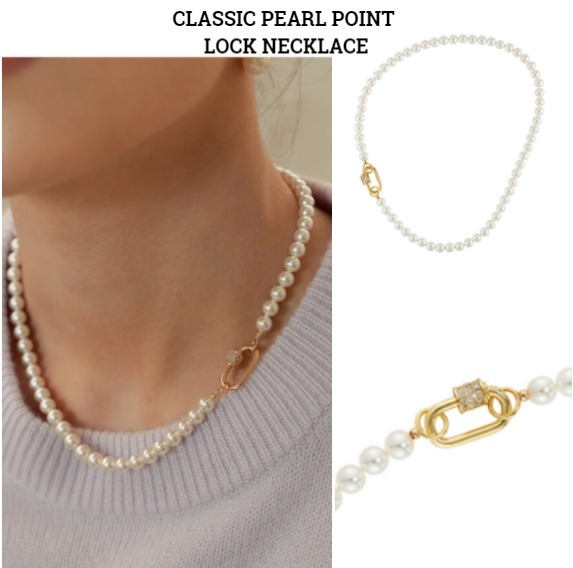 TATIANA☆CLASSIC PEARL POINT LOCK NECKLACE