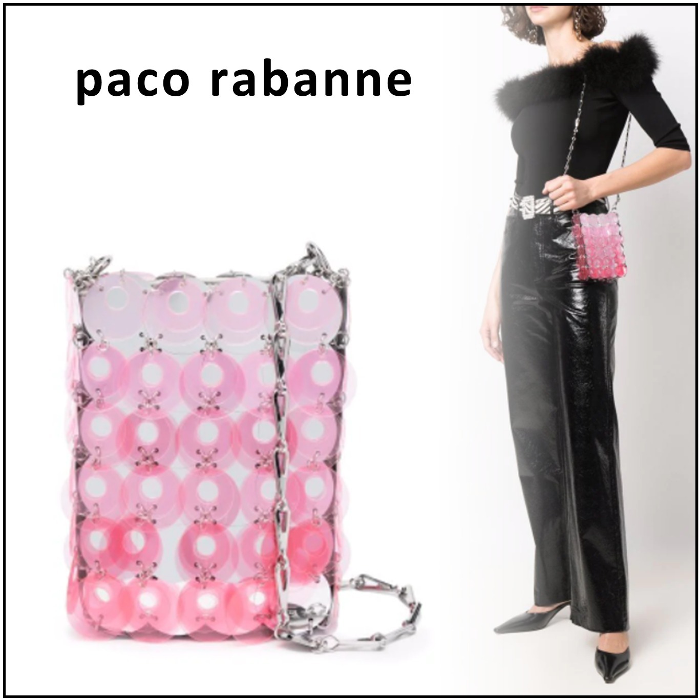 100%の保証 paco rabanne パコラバンヌ ショルダーバッグ チェーン