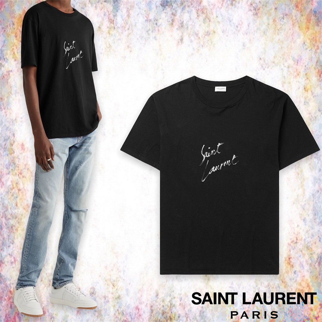 祝開店!大放出セール開催中 【SAINT LAURENT】フロントロゴプリント!ブラック Tシャツ Tシャツ・カットソー 祝開店!大放出セール開催中 【SAINT LAURENT】フロントロゴプリント!ブラック Tシャツ Tシャツ・カットソー