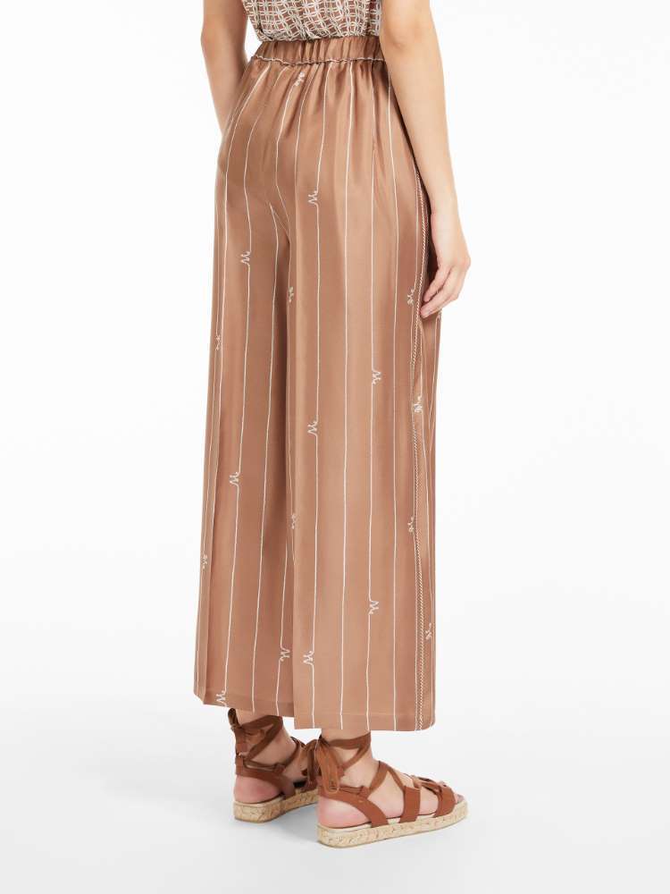 Max Mara パンツ MAXMARA◆プリントシルクパンツ CALABRA(5)