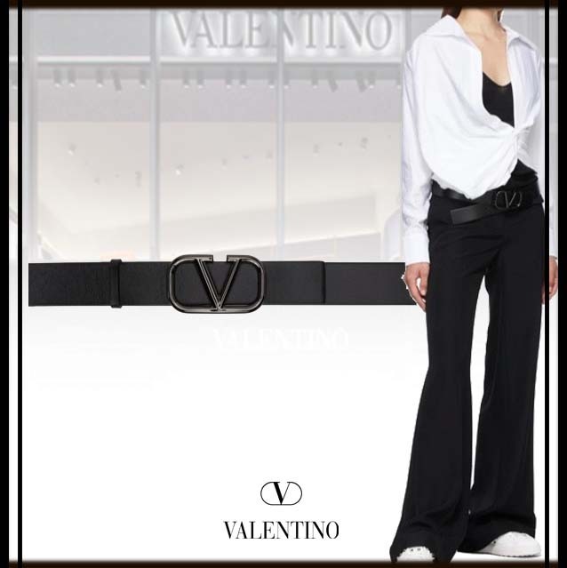 セール!VLogo ブラック ガンメタル ベルト★VALENTINO セール!VLogo ブラック ガンメタル ベルト★VALENTINO