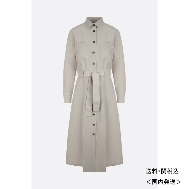 【MAX MARA】リネン シルク キャンバス ドレス